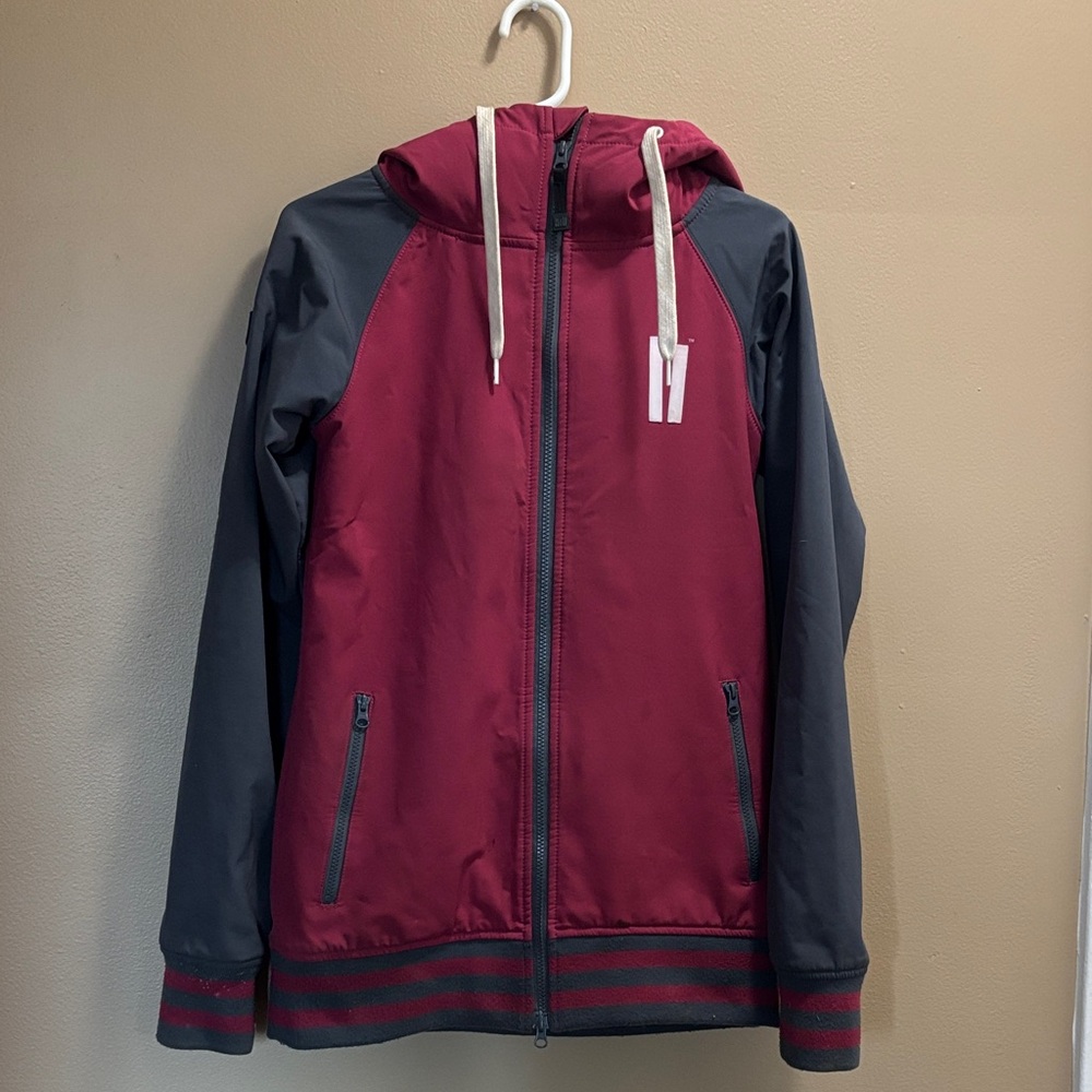 Women's Merlot red and Gray Ski Jacket